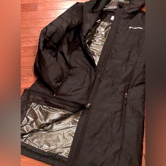 NWOT COLUMBIA black long women's jacket coat with hood size S - Picture 12 of 15